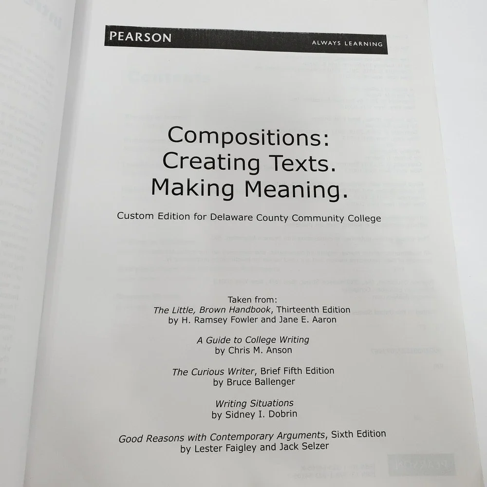 Pearson Compositions: Creating Texts - Making Meaning DCCC Textbook